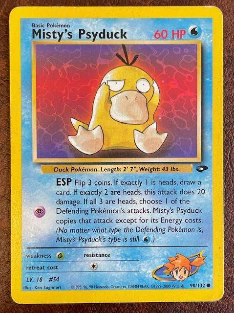 Pokémon Trading Card - MISTY'S PSYDUCK - 2000 - 90/132 -  LP