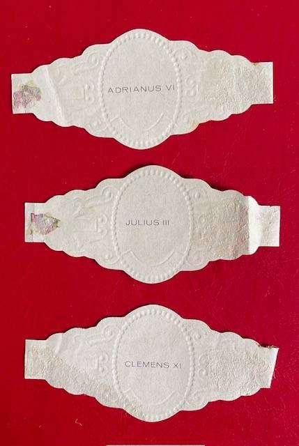 THREE VINTAGE PAUSON HAVANA KARAKTER - CIGAR LABELS - 3 POPES - 6.5CM X 3CM