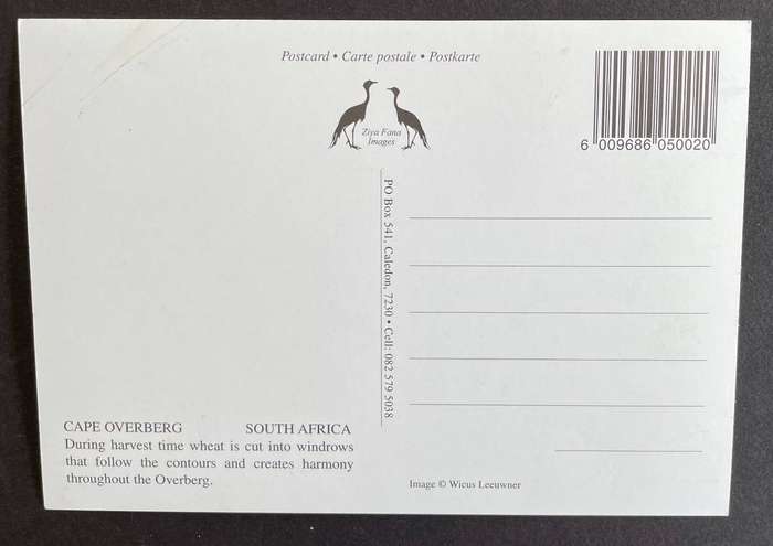 Postcard - JOURNEY TOWARDS WHOLENESS - WICUS LEEUWNER - CAPE OVERBERG