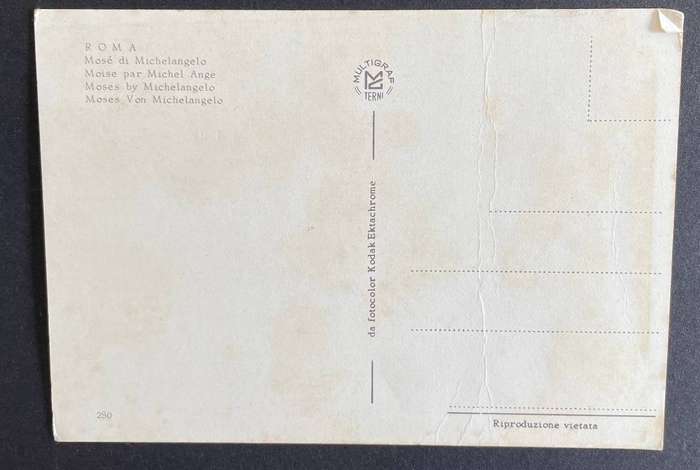 Vintage postcard - MOSES BY MICHELANGELO - ROMA - #280