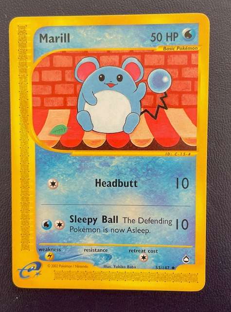 Pokémon Trading Card - 2002 - MARILL - 53/147 Uncommon. LP