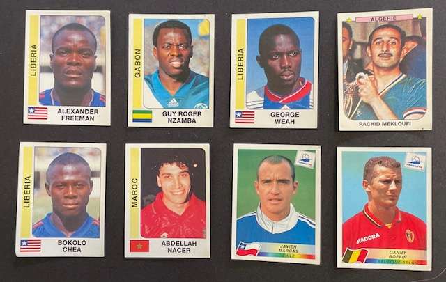 Panini Fifa World cup cards x 8 - 1996 and 1998. (2)