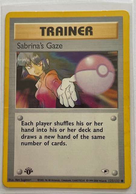 Pokémon Trading Card - Trainer - 2000 - SABRINA'S GAZE 1ST EDITION - 125/132 RARE! LP