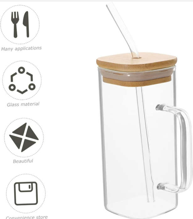 BURRAAQ TRADING/ TRANSPARENT DRINKING GLASS MUG 350 ML