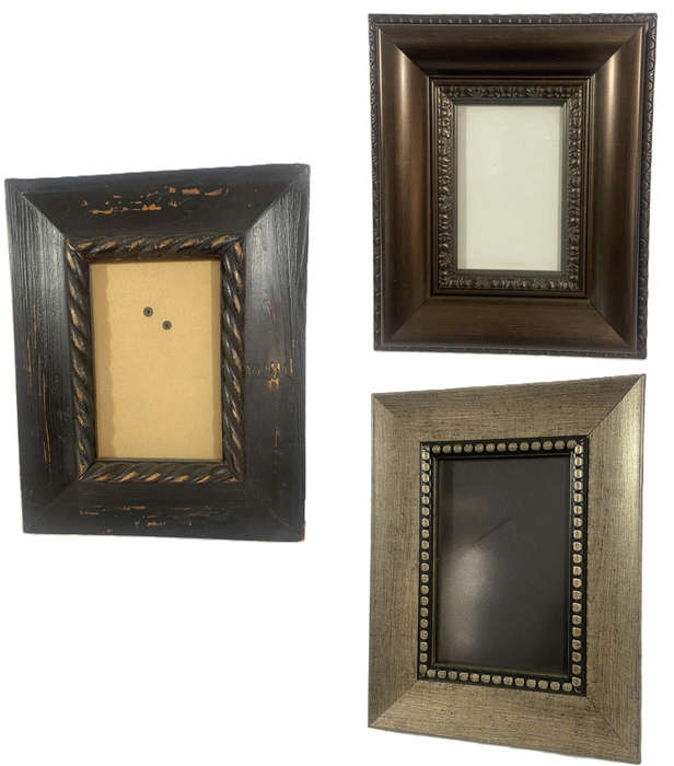 3 Contemporary Wood Pictures Frames, Picture size: 86mm x 140mm - 3 pieces
