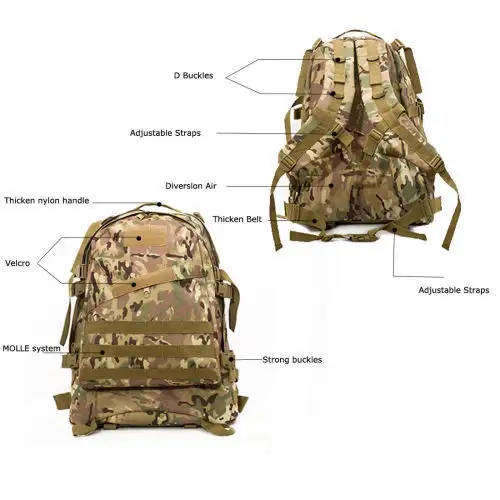 40L Outdoor Hiking, Hunting Backpack with Sleeping Bag Carry Capacity - CP