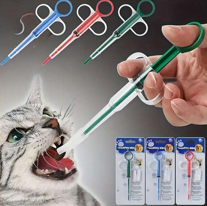 Pet Pill Shooter - Tablet Syringe Pusher Soft Tip Pet Food & Medicine Feeder