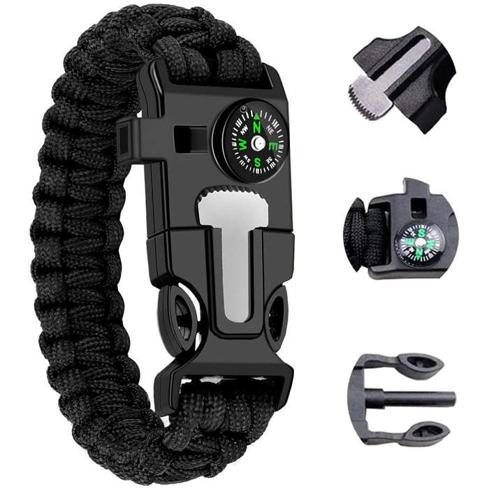 Paracord Survival Flint & Steel 5 in 1 Armband