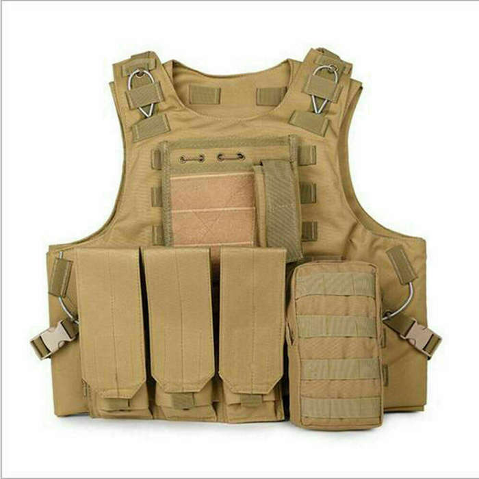 Tactical Vest Adjustable Military Molle Assault Combat Gear Swat Plate Carrier