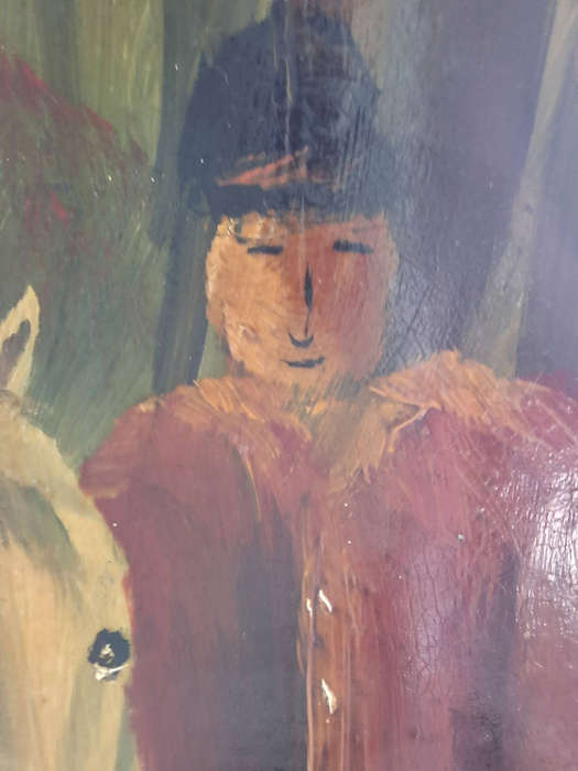 Horse hunt hand painted container