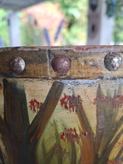 Horse hunt hand painted container