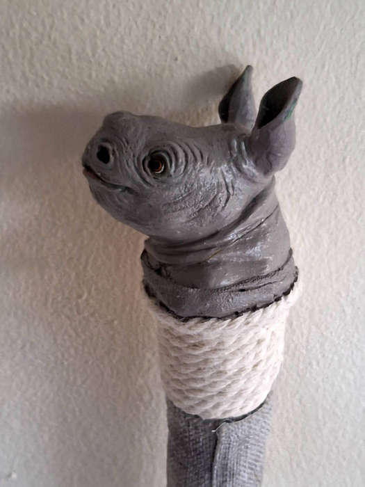 RHINO HIKING STICK- one of a kind