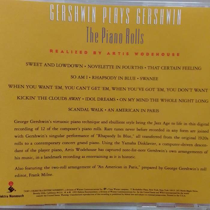 Gershwin (CD) Plays Gershwin - The Piano Rolls