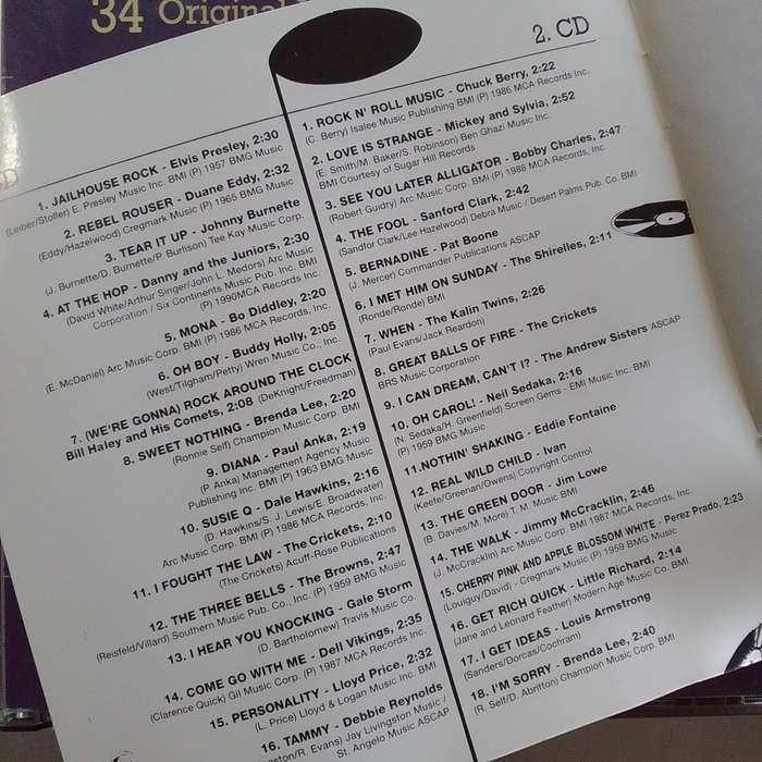 Back To The 50s (CD) Original Fifties Hits Compilation
