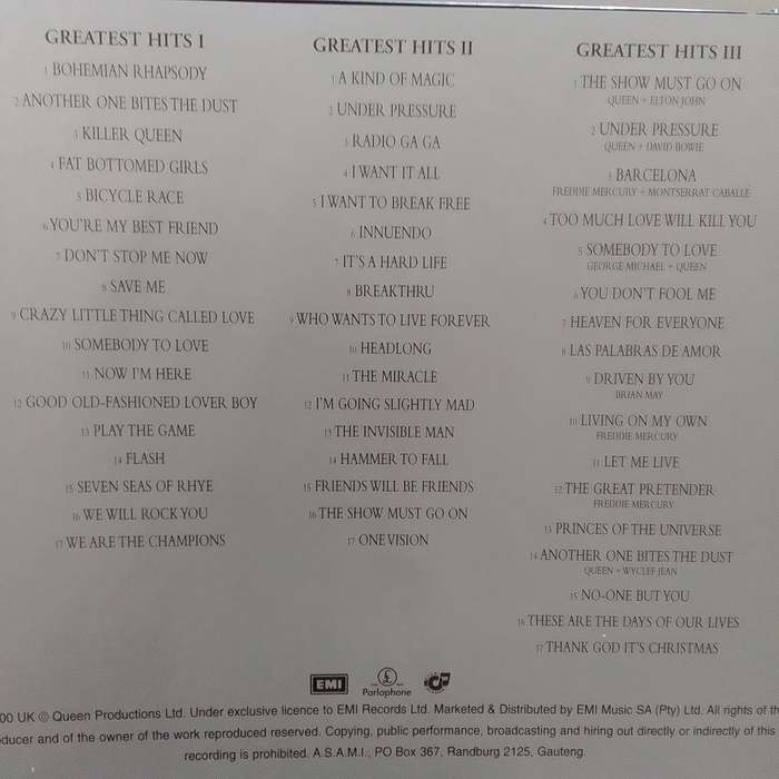 Queen (CD) Greatest Hits I, II & III