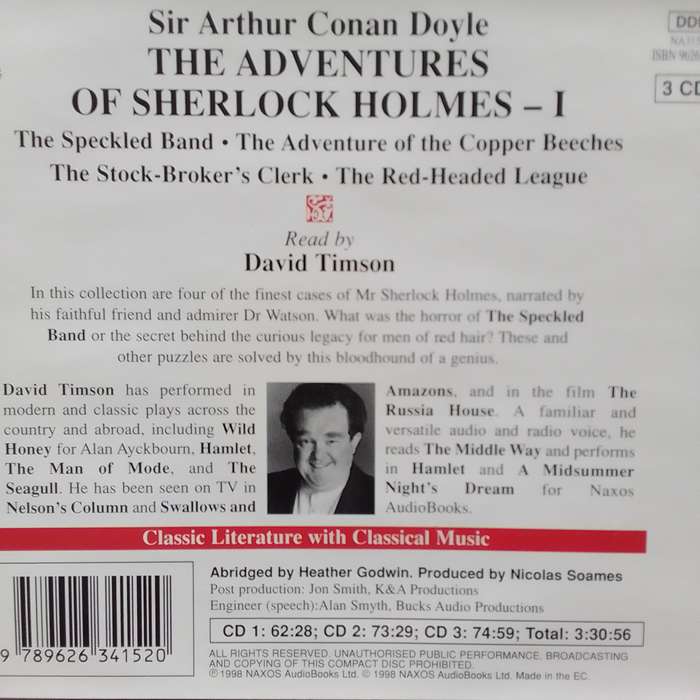 The Adventures Of Sherlock Holmes I (3-CD Audio Book) Sir Arthur Conan Doyle