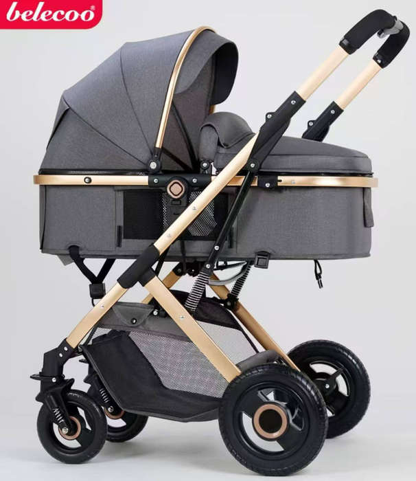 Belecoo Luxury 2-in-1 Baby Stroller  Bassinet & Seat Mode