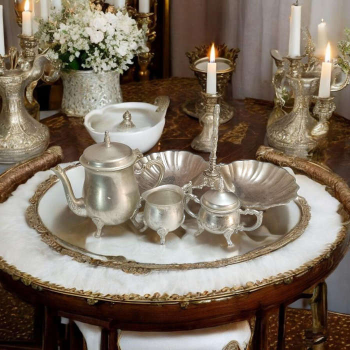 Silver plated mini tea set