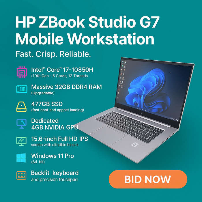 32GB ram, 4GB Graphics card (dedicated) G7 Mobile Powerhouse Workstation  Intel i7 10th Gen