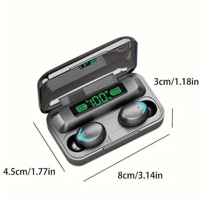TWS F9-5 Wireless Earbuds - Clear Hifi Stereo Audio, Enhanced Noise Reduction, Touch Controls, High-