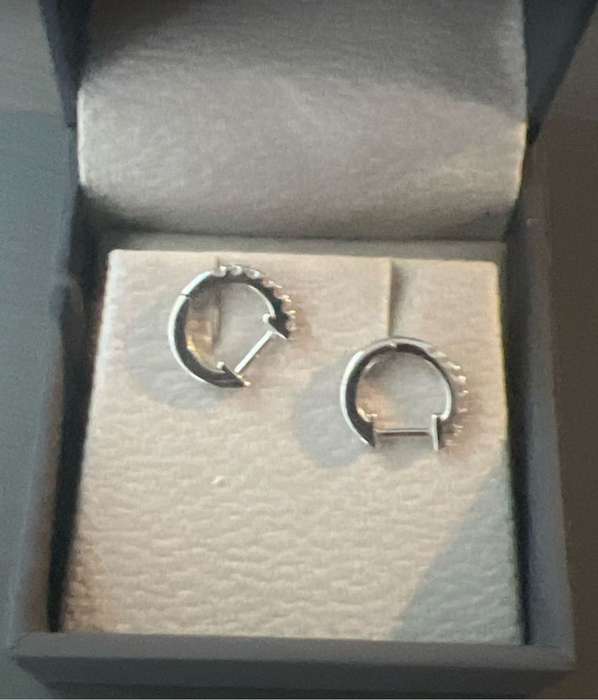 9ct White Gold Huggies