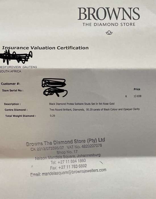 Browns 9ct Rose Gold Diamond Stud Earrings