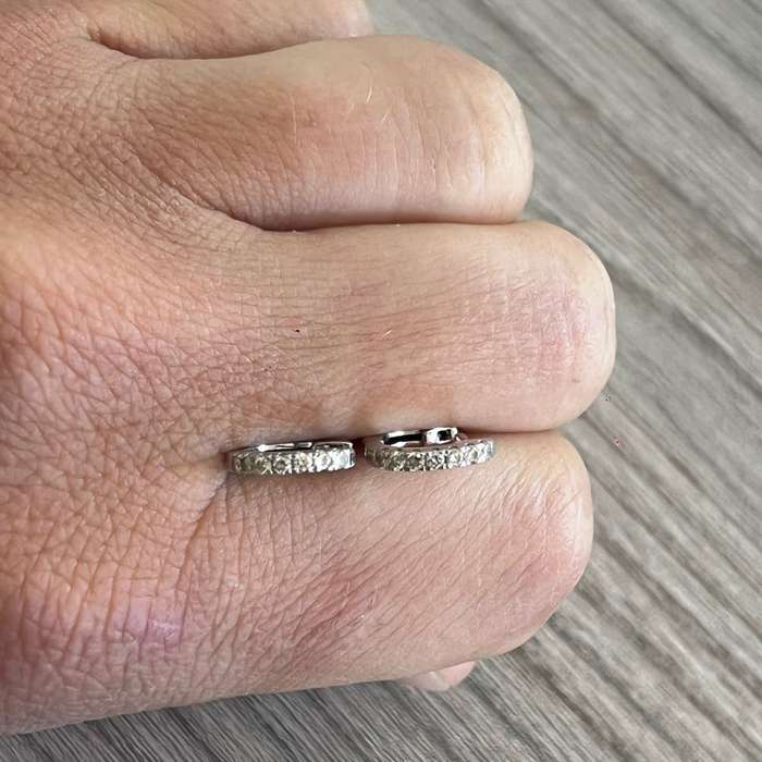 9ct White Gold Huggies