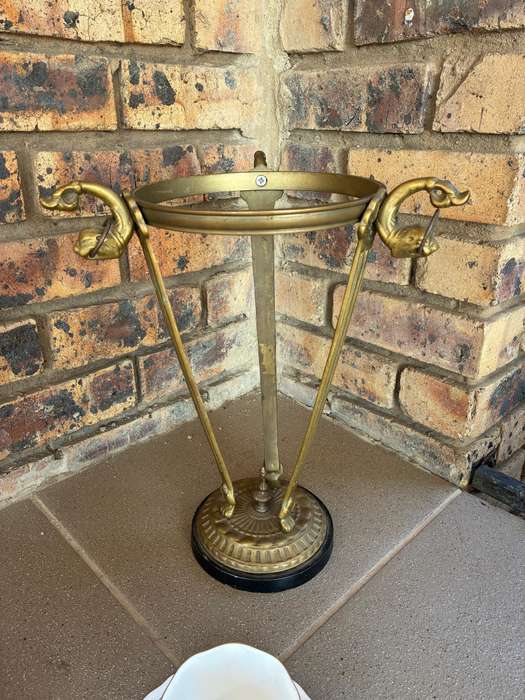 Vintage Handcrafted Brass Lion / Leo Crystal Ball Stand / Holder
