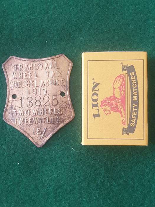 Antique (1917) Transvaal Wheel Tax disc
