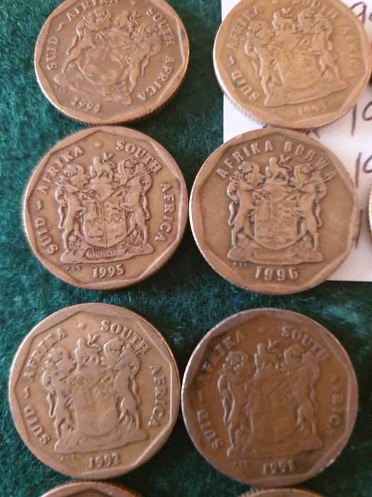 29 x South African 50c coins (1991 to 1998)