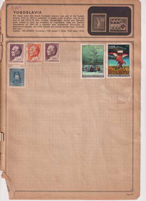 Stamps on paper Mix World