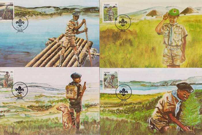 Maxi Card Set of 4 Transkei 1982 The 75th Anniversary of Boy Scout Movement