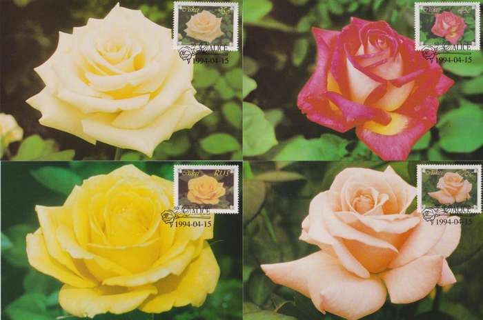 Maxi Card Set of 4 Ciskei 1994 Flowers - Roses