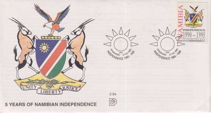 FDC Namibia 1995 The 5th Anniversary of Independence