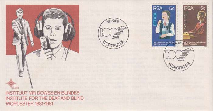 FDC RSA 1981 The 100th Anniversary of the Institutes for Deaf and Blind, Worcester