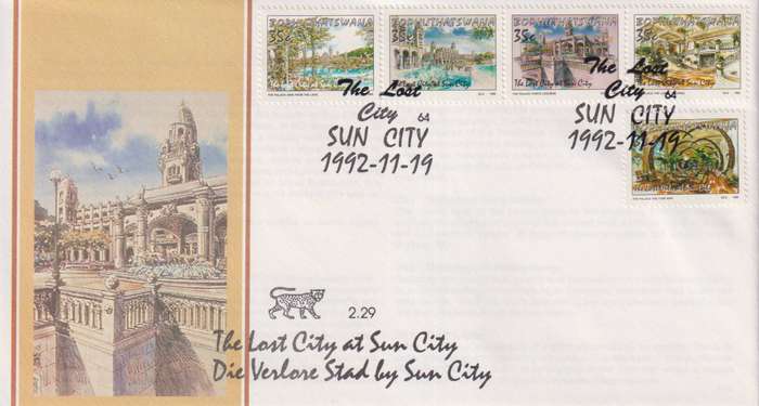FDC Bophuthatswana 1992 The Lost City Complex, Sun City