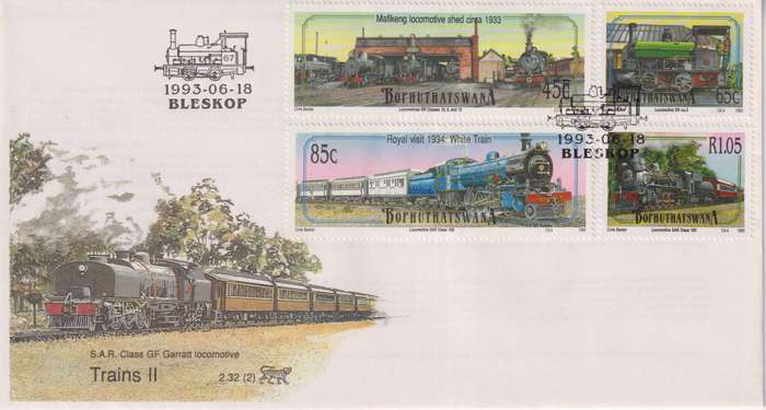 FDC Bophuthatswana 1993 Steam Locomotives