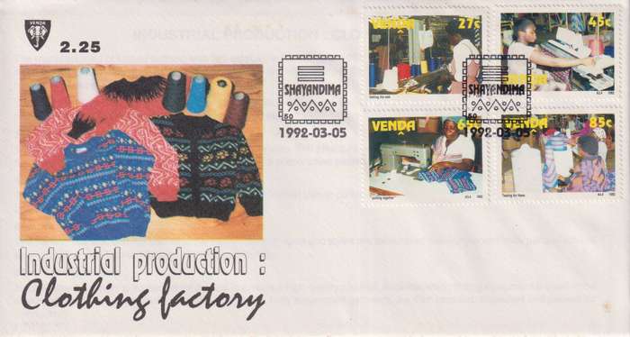 FDC Venda 1992 Clothing Factory