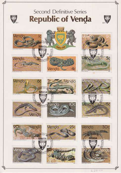 Stamps Venda Second Definitive Series 1986
