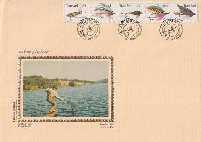 FDC Silk Limited Edition Transkei 1983 Fishing Flies