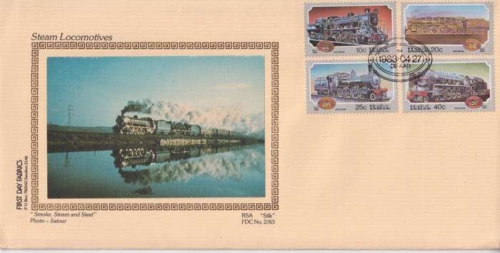 FDC Silk Limited Edition RSA 1983 Steam Railway Locomotives