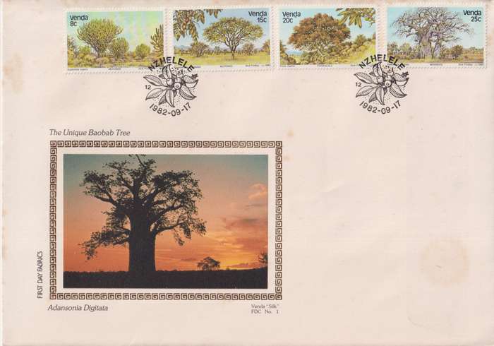 FDC Silk Limited Edition Venda 1982 Trees