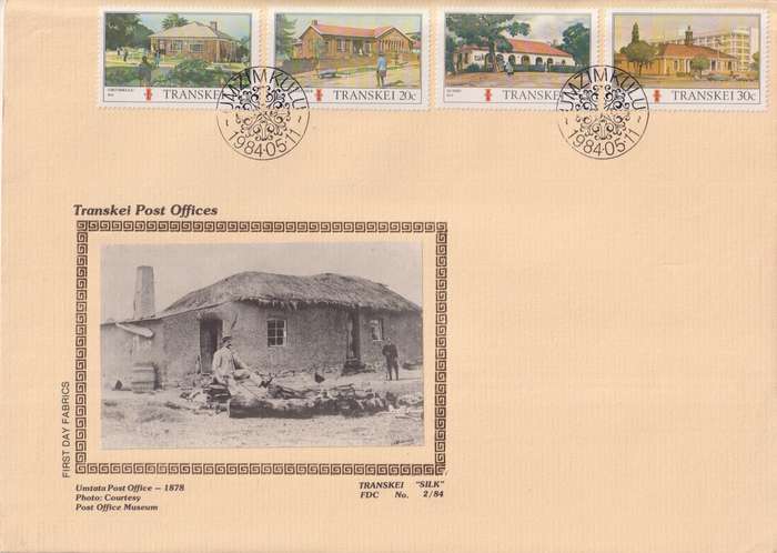 FDC Silk Transkei 1984 Transkei Post Offices
