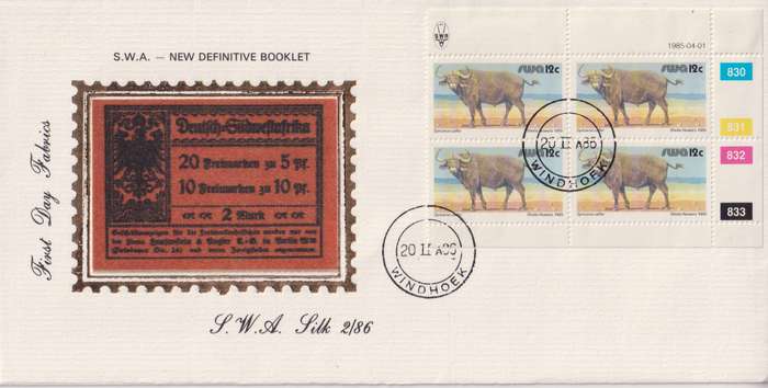 First Day Sheet Silk Limited Edition SWA 1985 Wild Mammals