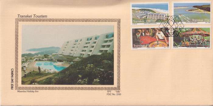 FDC Silk Limited Edition Transkei 1983 Tourism