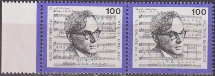 Stamps Germany 1992 The 50th Anniversary of the Death of Hugo Distler, Composer and Conductor