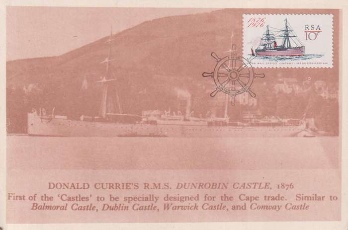 Maxi Cards RSA 1976 The 100th Anniversary of Ocean Mail Service