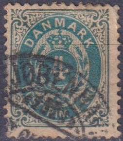 Stamp Denmark 1875 Royal Emblem - Value in "ØRE"