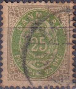 Stamps Denmark 1875 Royal Emblem - Value in "ØRE"