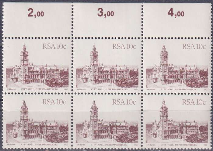 Stamps Control Blocks 1982 -1987 South African Architecture